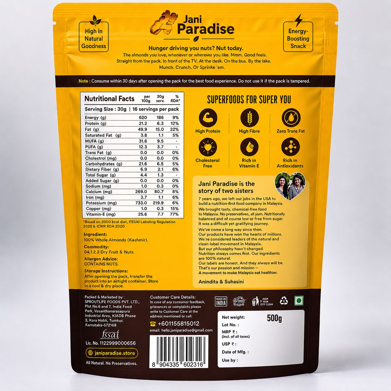 Jani Paradise™️ Premium Kashmiri Almonds – Finest Grade, Rich in Taste & Nutrition