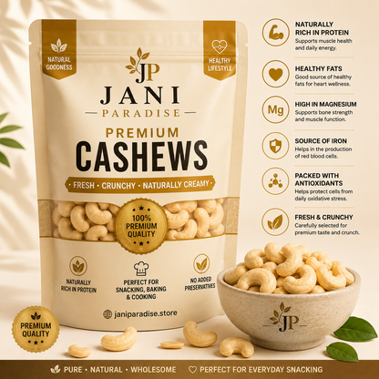 Jani Paradise™ Premium Cashews – Fresh, Crunchy & Naturally Creamy