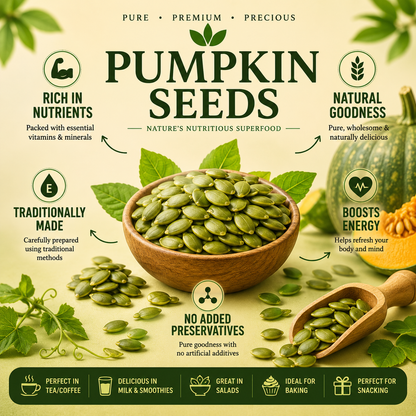 Jani Paradise™ Premium Pumpkin Seeds Nature's Crunch Pure Goodness.