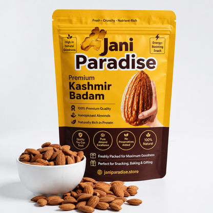 Jani Paradise™️ Premium Kashmiri Almonds – Finest Grade, Rich in Taste & Nutrition